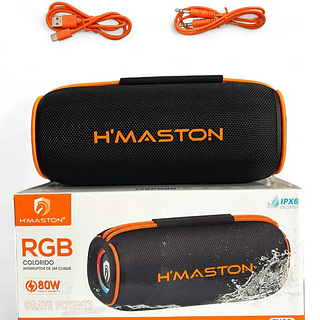 Caixa de Som Portátil Wireless Bluetooth Resistente a AGUA 80W Alto Falante Dupla RGB Rádio PenDrive