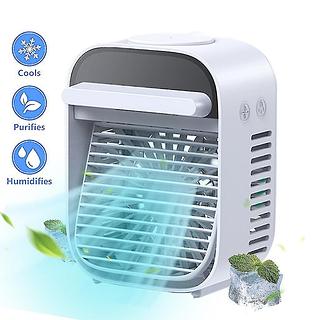 Mini Ventilador e Ar-condicionado