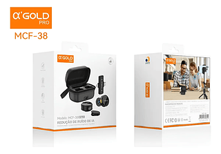 Microfone De Lapela Sem Fio Magnético 2 Em 1 Agold Mcf-38