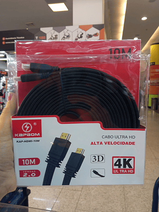 Cabo HDMI 10m 3D 4K versão 2.0