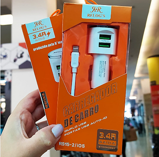 Carregador Veicular iOS 3.4A 2USB RELOG'S