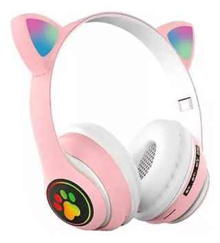 Fone De Ouvido Infantil /menina Orelha Gatinho Rosa