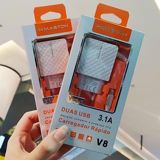 Carregador V8 3.1A 2USB H'MASTON Y12-1