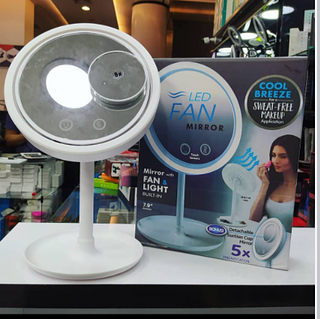 Espelho com led e ventilador 7.9*