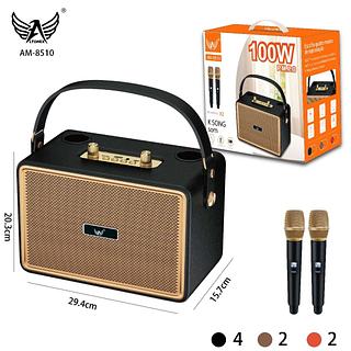 Caixa de Som Karokê com 2 Microfones