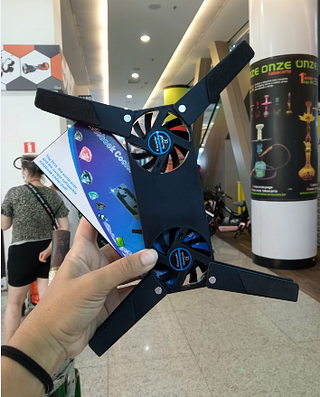 Suporte de mesa- Ventilador com refrigeração dupla e dobrável