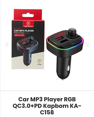 Carregador Veicular Car Mp3 Player Rgb Qc3.0+pd Kapbom Ka-c158