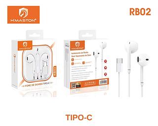 Fone De Ouvido H'maston Rb02 Tipo C Com Fio