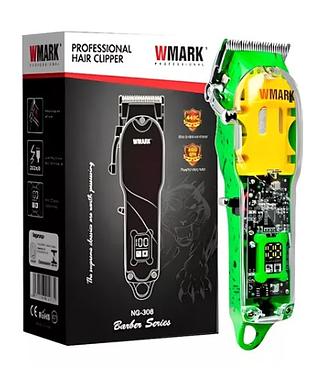 Maquina De Cortar Cabelo Transparente Wmark Ng308 Verde 308