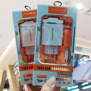 Carregador Type-C 5.1A 3USB H'MASTON Y10-3