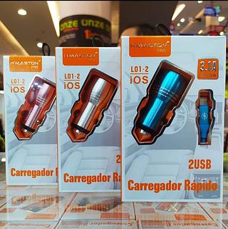 Carregador veicular iOS 3.1 com 2USB H'maston L01-3