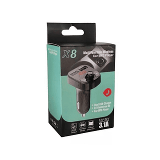 Carregador Veicular X8 Multifuncional 2X Usb 3.1A Bluetooth