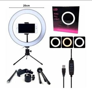 Ring Light 8" de Mesa com Suporte para Celular